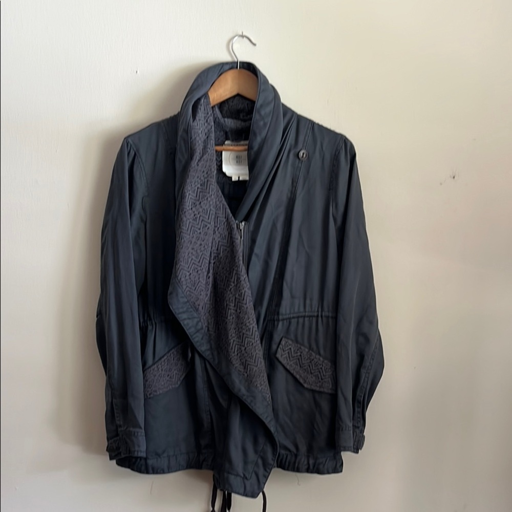 Anthropolgie Blue Jacket with Patterned Lining